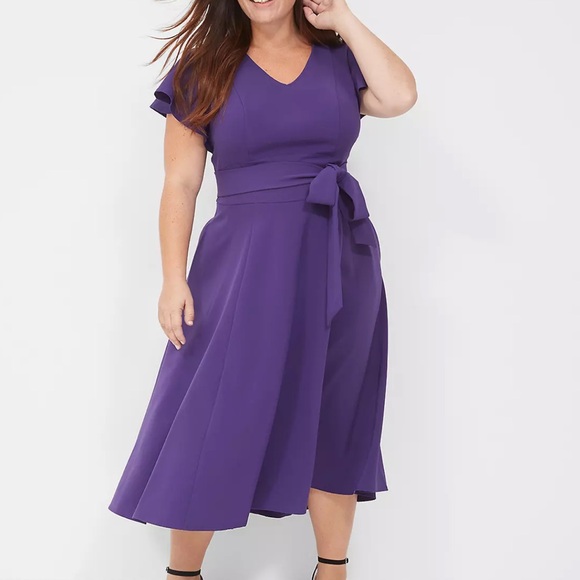 Lane Bryant Lena v-neck high low midi dress size 18 - Picture 11 of 13